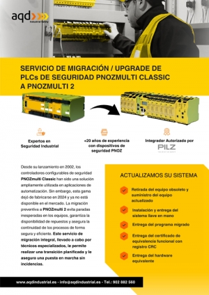 Servicio de migración / upgrade de PLCs de seguridad PnozMulti Classic a Pnozmulti2